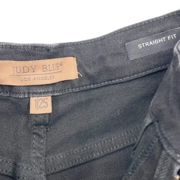 Judy Blue Morgantown Washed Black Straight Leg Jean Size 25 Tummy Control - Picture 7 of 9